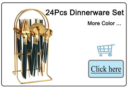 Piece Black & Gold Cutlery Set