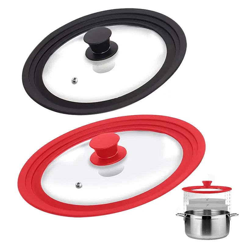 Multi-Size Silicone & Glass Pan Lid.