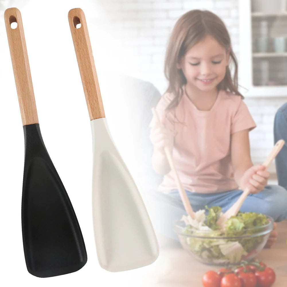 Silicone Cooking Spoon with Wooden Handle