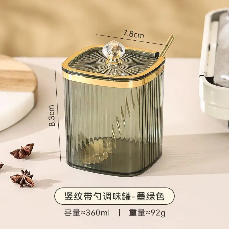 Luxury Gold-Plated Vertical Pattern Spice Jar Set