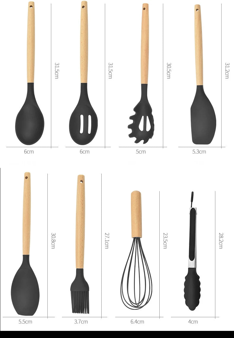 Piece Silicone Kitchen Utensil Set