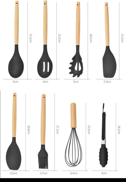 Piece Silicone Kitchen Utensil Set