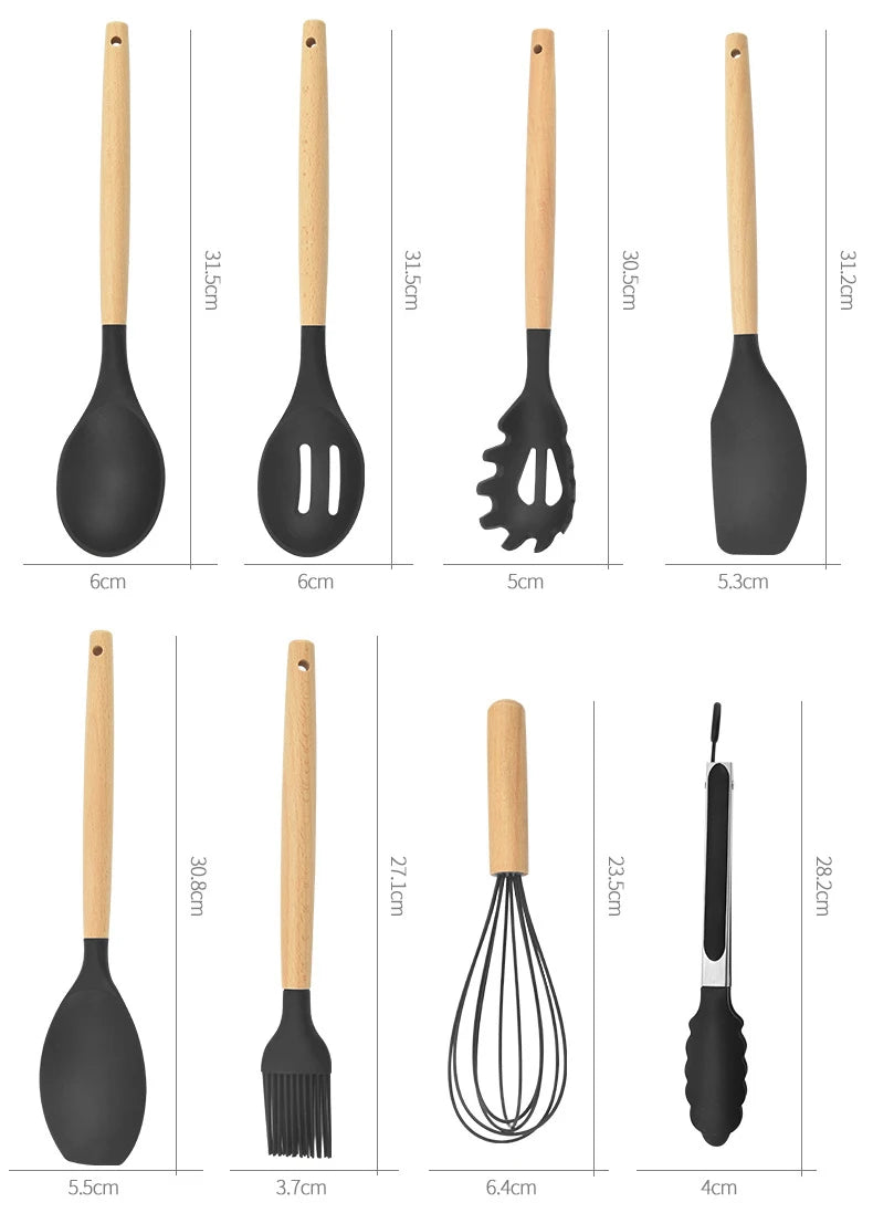 Piece Silicone Kitchen Utensil Set