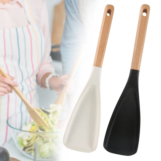 Silicone Cooking Spoon with Wooden Handle