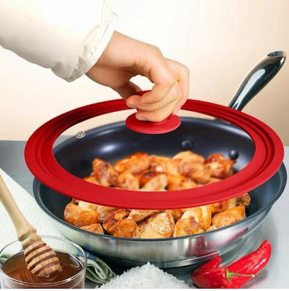 Multi-Size Silicone & Glass Pan Lid.